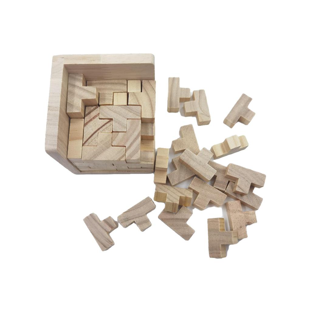 54-Piece Wooden Luban Lock Set: Stress Relief, Science Learning, Educational Toy