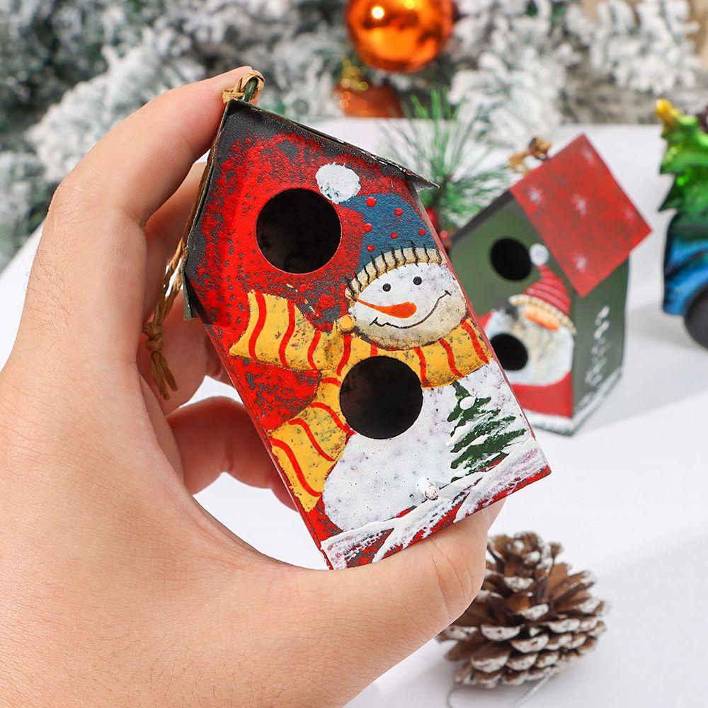 Painted Craft Christmas Hanging Ornaments House Shape Truck Car Pendants Xmas Tree Decorations