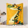 1pc Dino Prints Colorful Lightweight Flannel Blanket, Comfortable and Warm Blanket, for Office and Camping Sofa Bed, Livingroom150