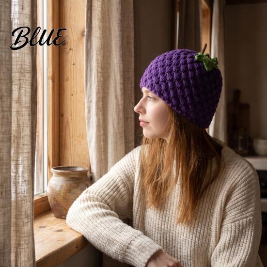 Geschenk für sie bei kaltem Wetter Damen Strick-Fruchtmütze Niedlich Dehnbar Gemütlich Wintermützen Bequem Tägliche Strickmützen Süß Warm Beanie Mädels
