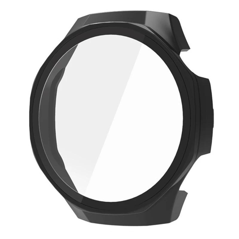 

Чехол для ПК + стекло для Huawei Watch GT 5 Pro 42MM 46MM GT5 Pro Защитная пленка для экрана с защитой от царапин, закаленное стекло, защитный чехол For GT 5 Pro 46mm чёрный