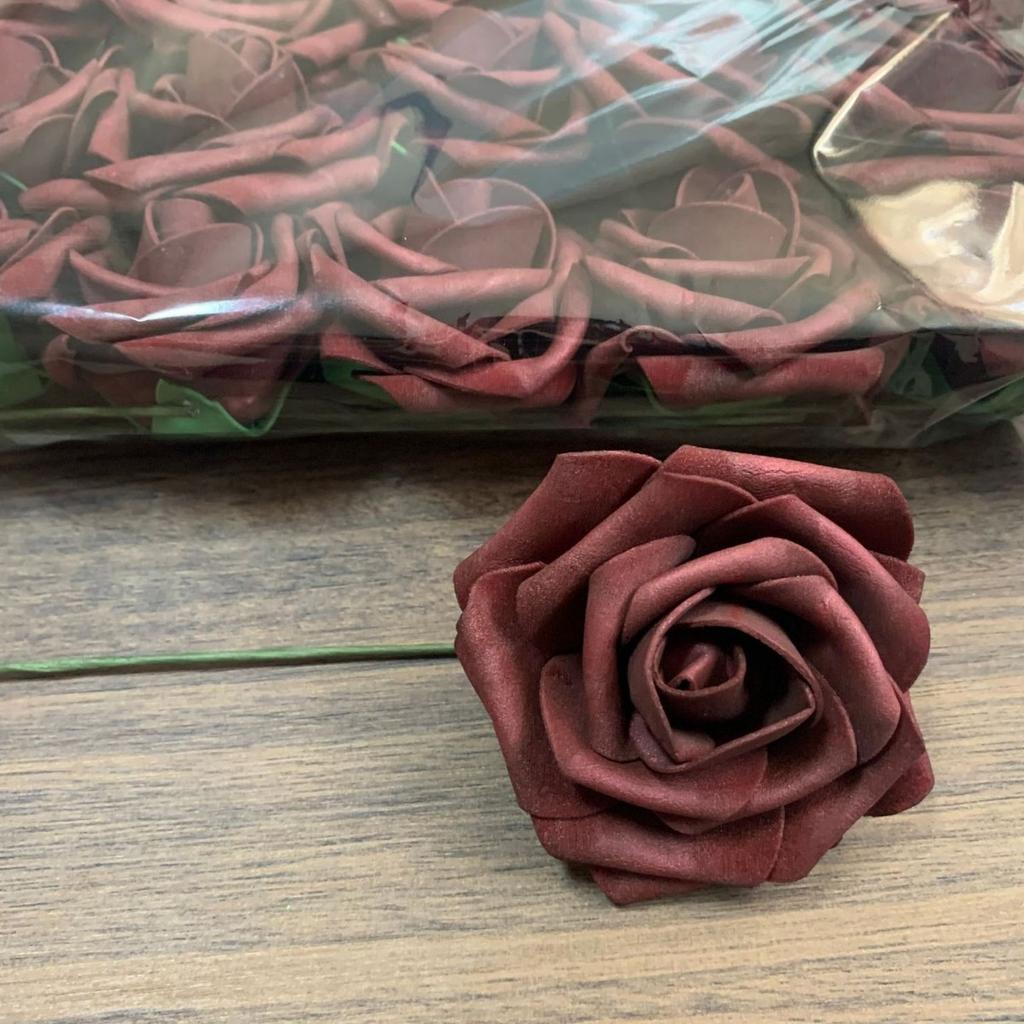 Gefärbte Pe-Schaumstoff-Blütenköpfe Hohe Imitation Farbverlauf Farbe Rose Valentinstag Bogen Handstrauß Material