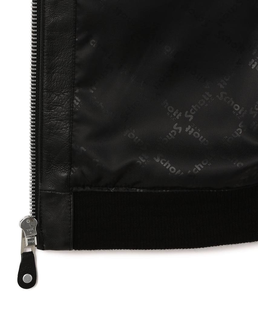 Schott NYC Leather Size Full-Zip Parka, Men's, 2XL, Black, 010, 782-3950080