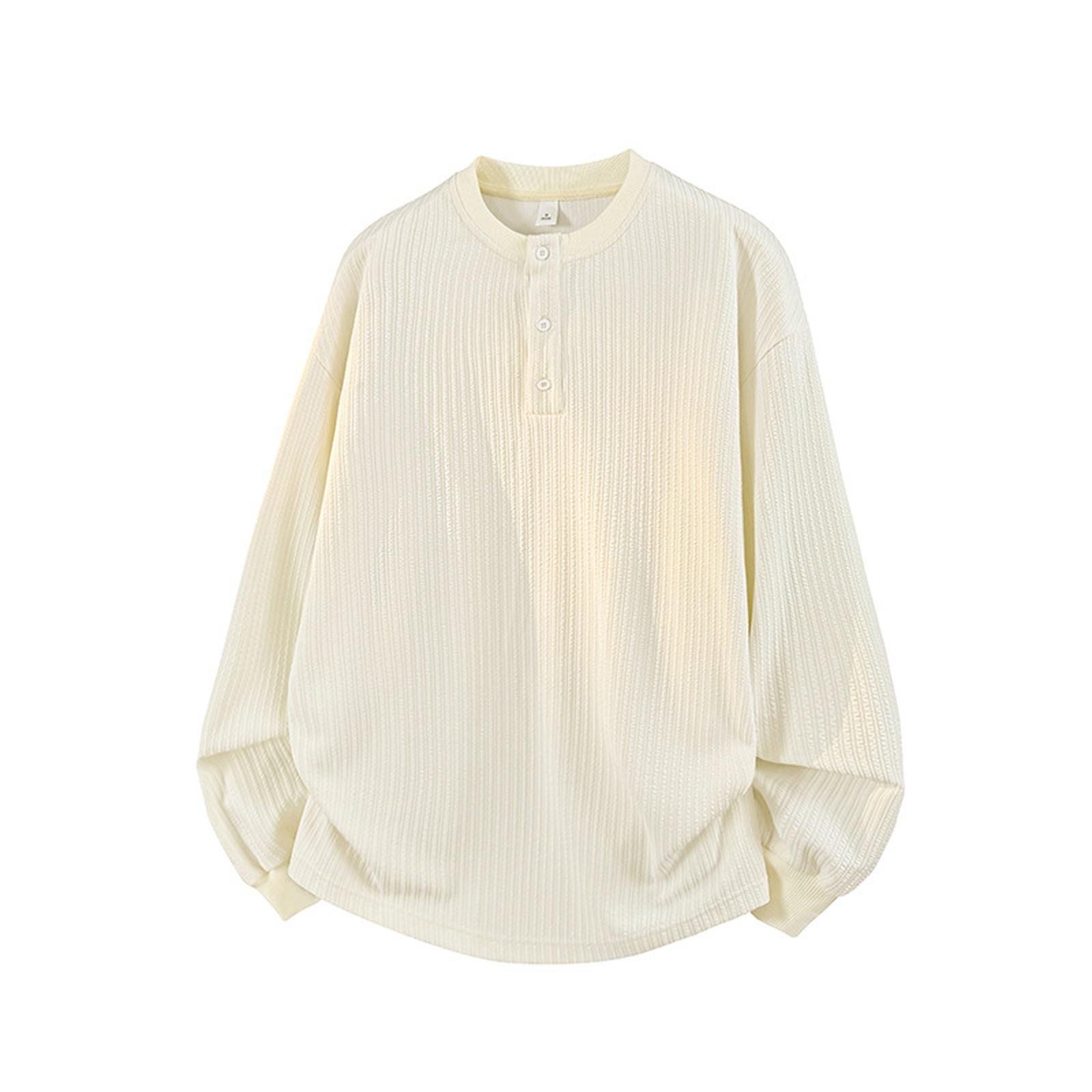 

New Men s Loose Solid-color Pullover Hoodie And Casual Long-sleeved Stand-up Collar Top XL бежевый