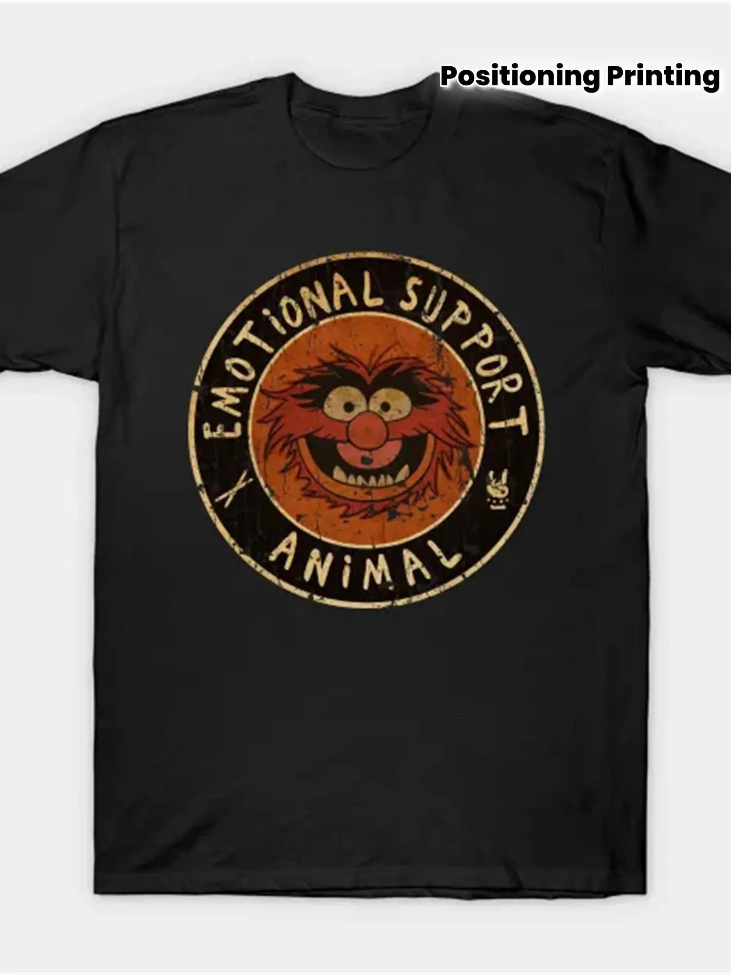 

Emotional Support Animal Puppet Vintage Graphic TShirt 100 Cotton ONeck Short Sleeve Summer Casual Mens Tshirt Streetwear S