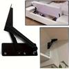 2Pcs Heavy Duty Steel Spring Hinges | Black 80° Folding Lift Top Hinges for Cabinet Doors Sofa Bed Furniture Surface Mount