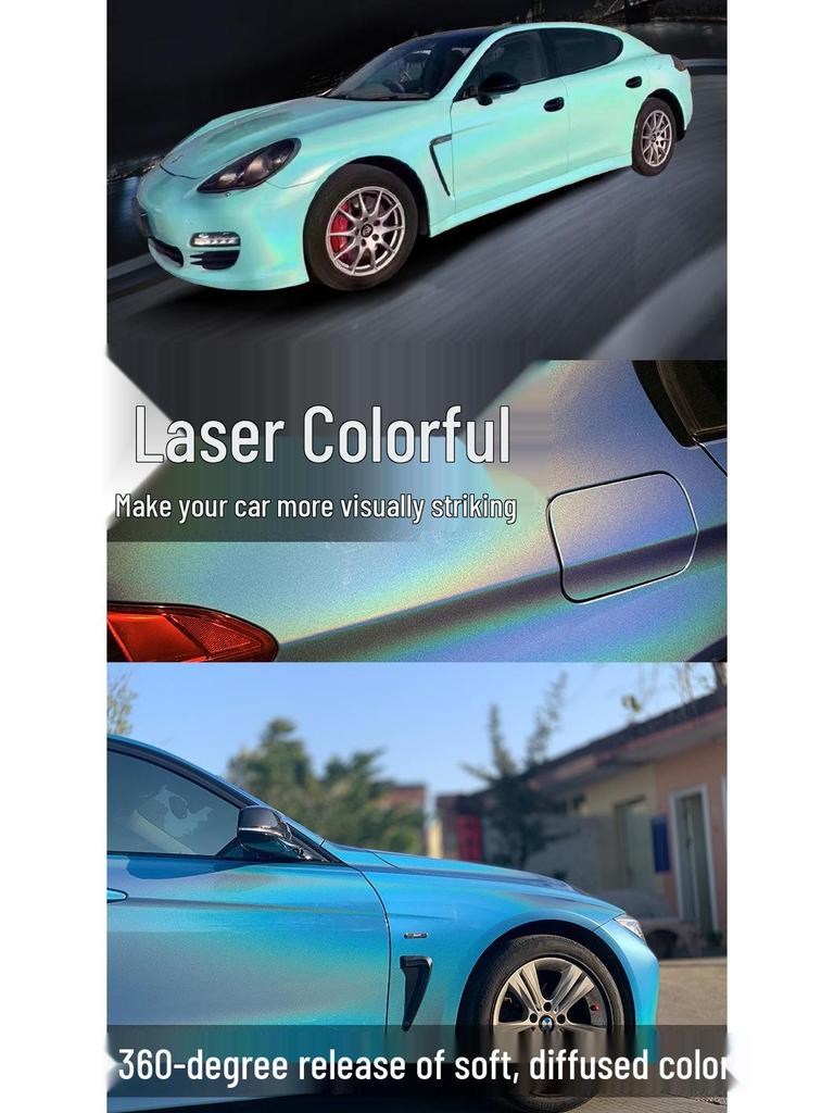 Laser Color Change Film: 7-Color Pearlescent Wrap for Full Car In White, Gray, or Black
