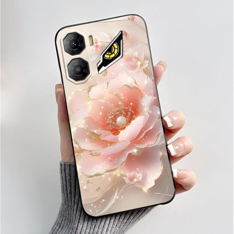 Custodia per Stampa per ZTE Nubia Neo 3 5G Fundas Capa Guscio Nero in Silicone Morbido Copertura ZTE Nubia Neo 3 GT Carina Custodia con Fiore e Cartone Animato