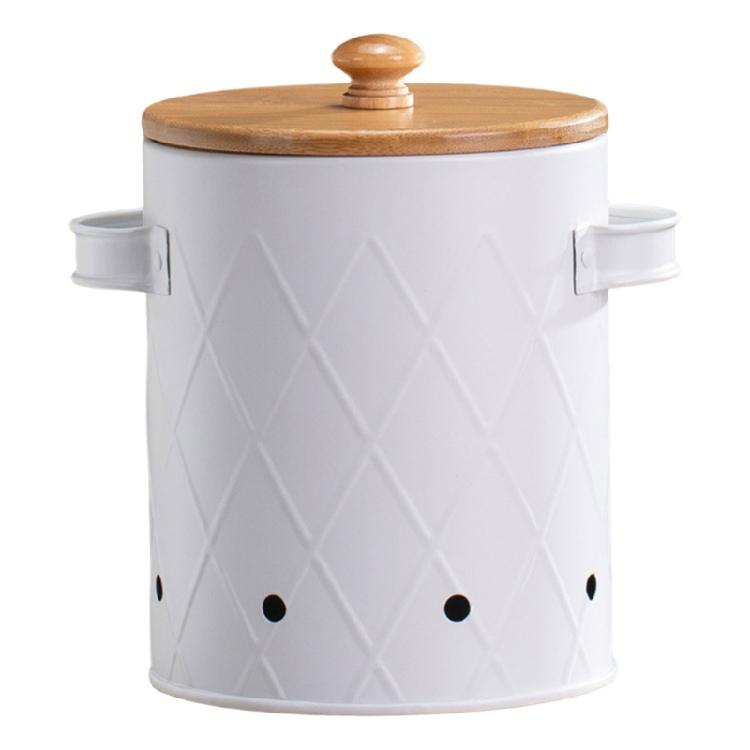 Vintage Style Potato Onion Garlic Storage Container with Ventilation Holes Space Saving Kitchen Storage Bins