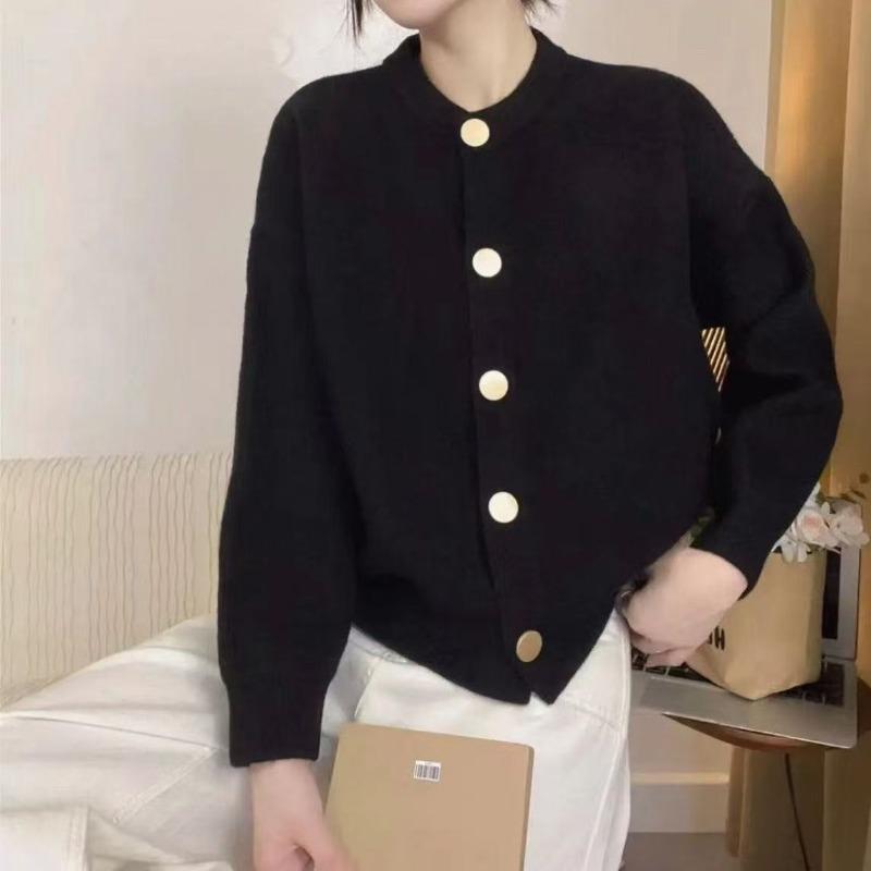 

Дизайнерский однобортный вязаный кардиган женский осенне-зимний новый свободный ленивый ветер свитер с круглым вырезом куртка One Size