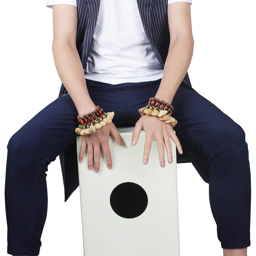 Miwayer Afrikanische Nussschalen Handglocke Armband Stammesstil/Für Djembe Afrikanische Trommel Conga Perkussion Musikinstrument Geschenke Spielzeug