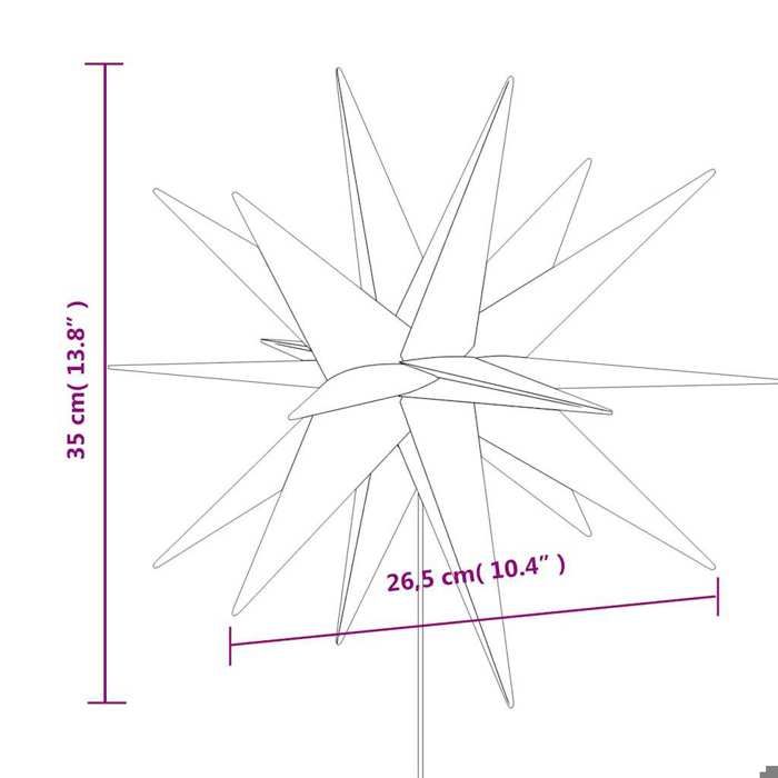 VidaXL Lumières de Noël avec Piquets LED Pliables 3 pcs, Éclairages d'Étoile de Noël, Décorations Lumineuses de Noël 356199