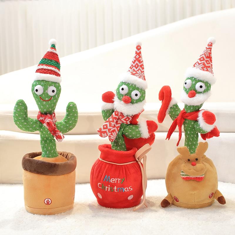 Christmas Series Electric Animal Plush Toy Santa Claus Snowman Singing Dialogue Doll Panda Sloth Soft Christmas Gift for Kids