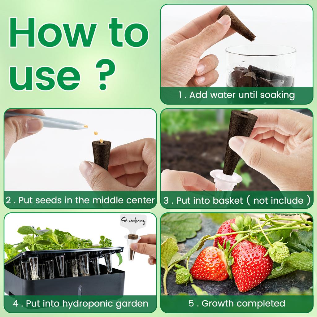50 Stück Samen-Wachssponsoren Ersatz-Wurzelwachssponsoren Professionelles Samen-Starter-Kit Garten-Zubehör für Hydroponik-System