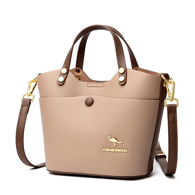 

Кожаная сумка для женщин женская сумка-ведро сумка через плечо сумка через плечо высокое качество модный дизайнер новый