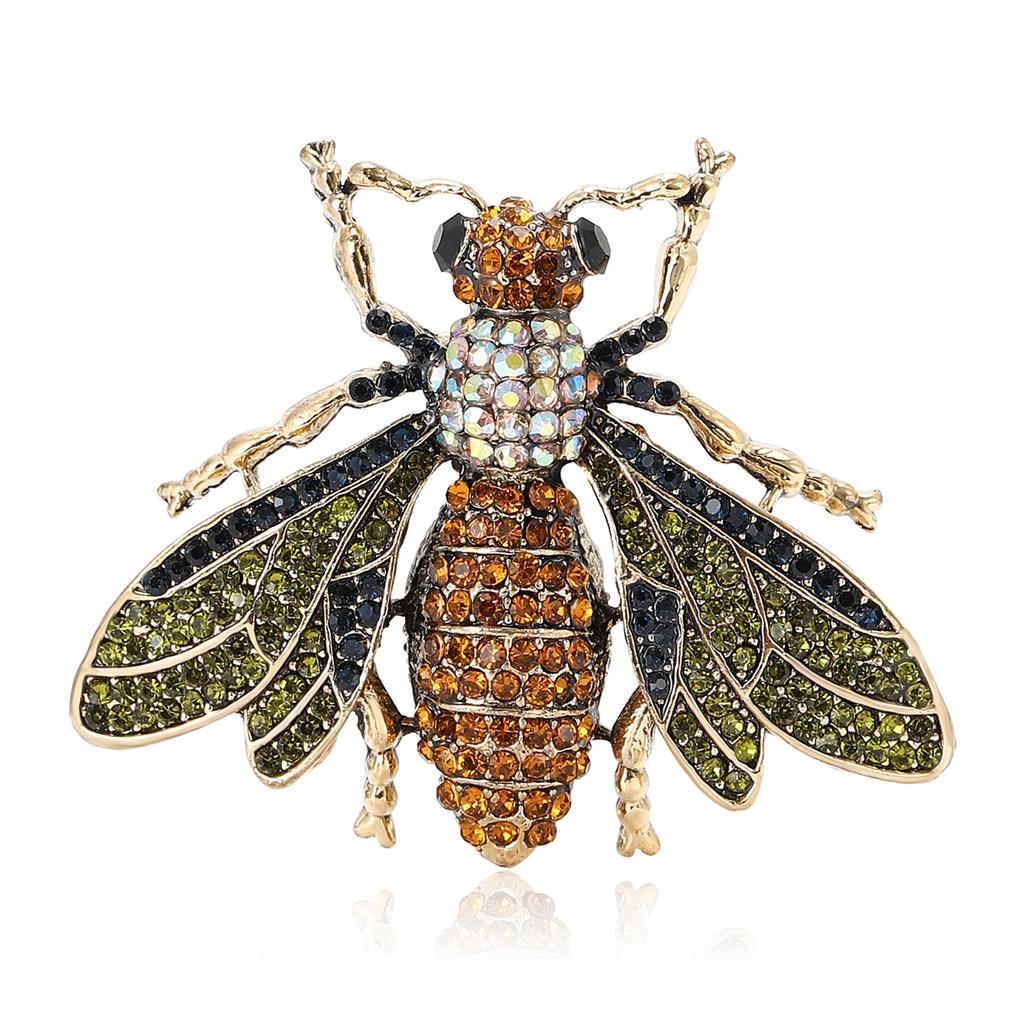 Light Luxury Heavy Industry Alloy Rhinestone Bee Brooch Exquisite Versatile Men'S And Women'S Suit Shirt Corsage Jewelry Pin