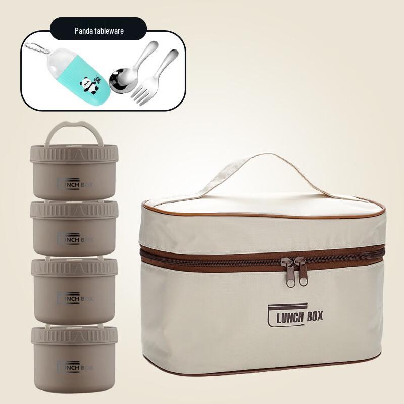 ZISIZ Portable Microwavable Stainless Steel Lunch Box Set