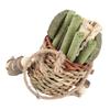 Hamster Chew Toys Hanging Straw Basket Bunny Chew Toys Seagrass Wood Sticks Chew Toys for Small