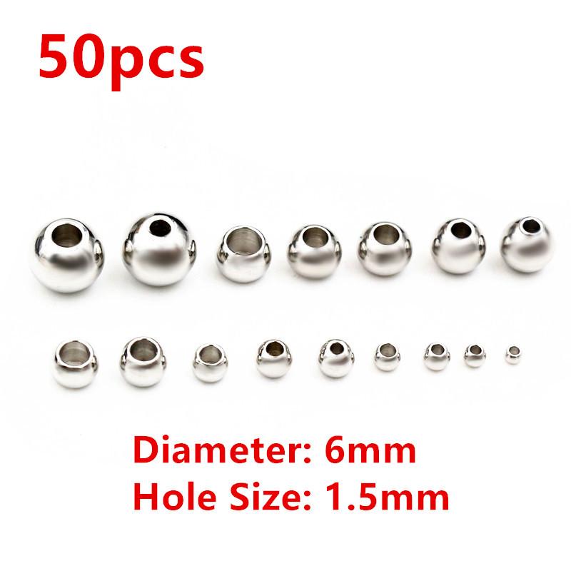 30-100pcs 2-8mm Stainless Steel Gold Color Spacer Beads Charm Loose Bead DIY Bracelets Necklace Beads for Jewelry Making Charms