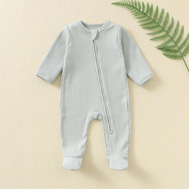 High Quality Organic Cotton Plain Newborn Romper Clothes Infant Ribbed One Piece Onesie Pajama Baby Unisex Cotton Bodysuit