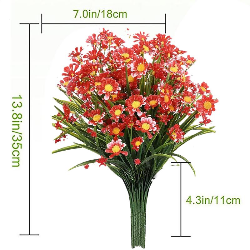1Bundle 35cm Daisy UV Resistant Artificial Flowers Fake Plastic Plants Artificial Daisies Diy Home Garden Wedding Decoration