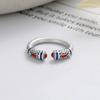 Heart Sutra Carving Ethnic Ancient Style Ring Flower Engraving Silver Color Open Rings  Women