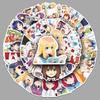50 Sheets Deer & Tiger-Eyed Stickers: Japanese Anime Kawaii Guka Graffiti Set