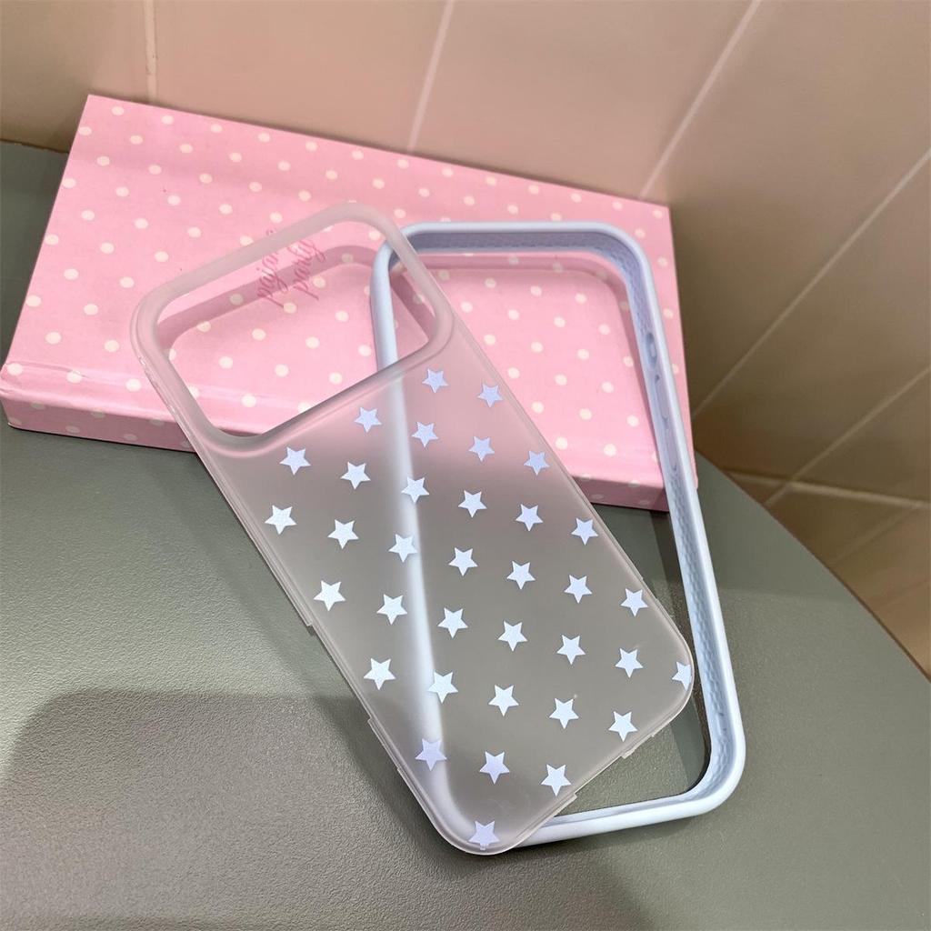 Frosted Star Dual-Compatible Drop-Proof Phone Case for iPhone 14/13/Apple 17/16/15 PROMAX