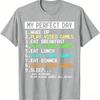 Funny Gamer Humor TShirt Retro Pixel Font My Perfect Day All Day Gaming Schedule Print Tee Video Game Fan Short Sleeve Tops