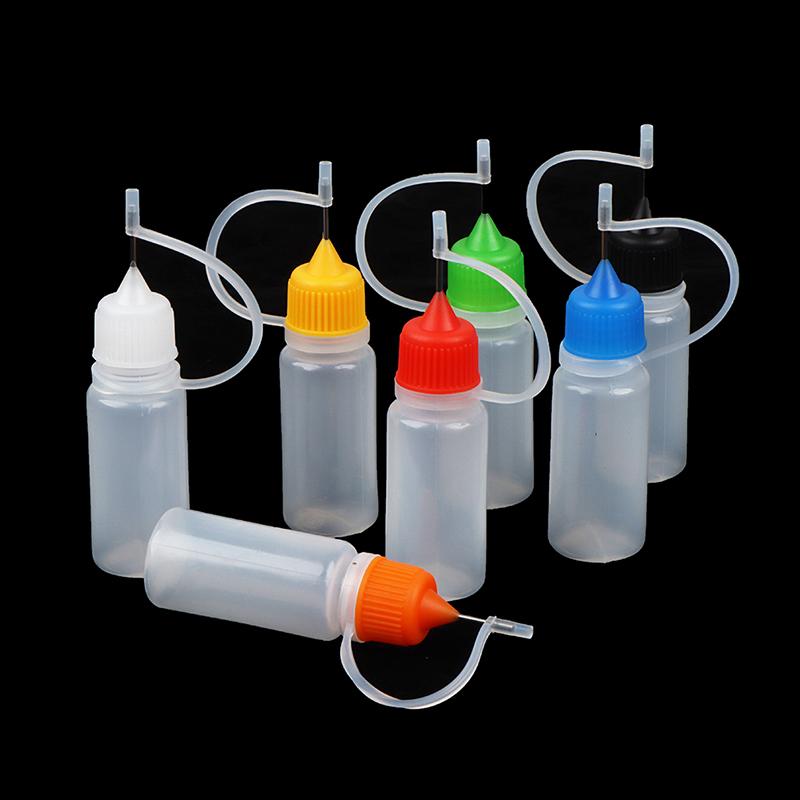 5Pcs 10Ml Plastic Squeezable Needle Bottles Eye Liquid Dropper Sample Drop Can Be Glue Applicator Refillable Vail
