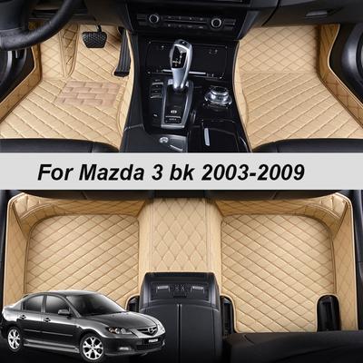 Custom Made Leather Auto Car Floor Mats For Mazda 3 BK 2003 2004 2005 2006 2007 2008 2009 Carpets Rugs Foot Pads