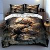 Dragon Fire Illustration Bedding Duvet Cover Sets Duvet Covers Pillowcases Gifts (1 * Duvet Cover 2 * Pillowcases, Without Duvet Insert)