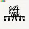 Modern Cross Key Holder Heavy Duty Iron Wall Organizer 6 Hooks Christian Home Church Decor Gift