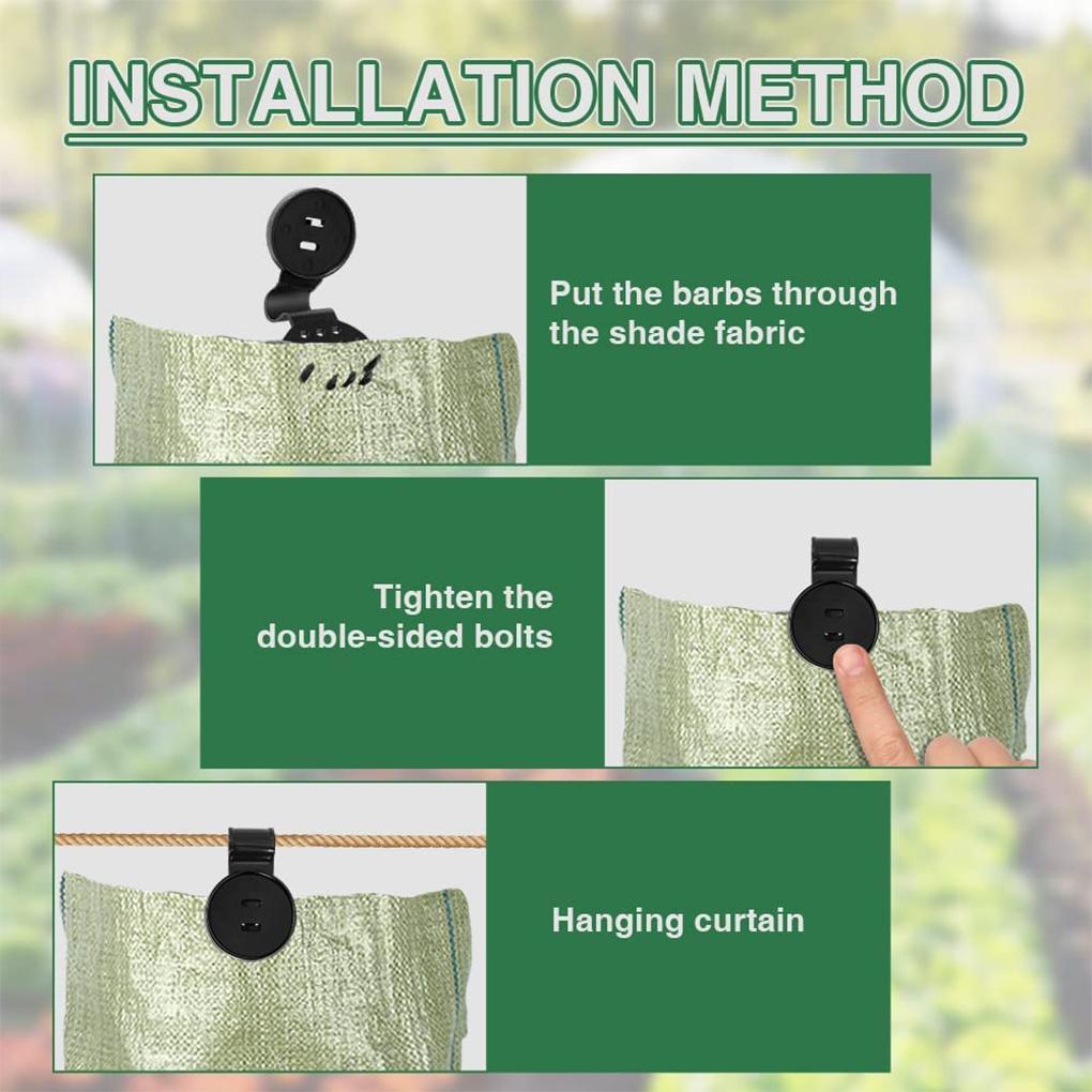 50Pcs Sunshade Net Fixing Clip Recyclable Sheeting Buckle Hook Garden Tools Fix Clamp for Home Installation Hooks