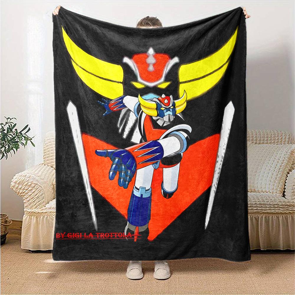 1pc UFO Robot Grendizer8 Blanket, Gift, for Men and Women, Soft Blanket, Good for Sofa Bed Couch Travel, Lightweight Flannel Blanket