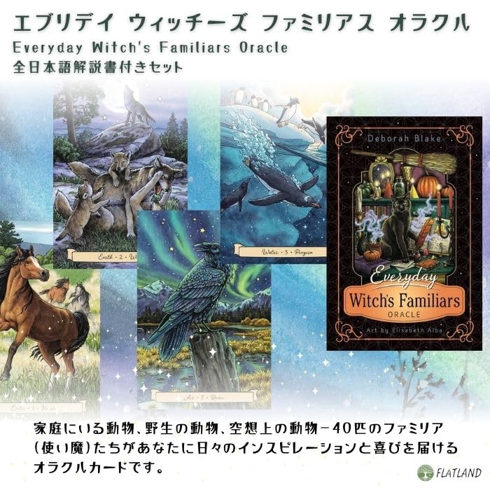 Everyday Witch's Familiars Oracle Cards (Authentic) with Japanese Instructions, Witch, Animal, and Familiar