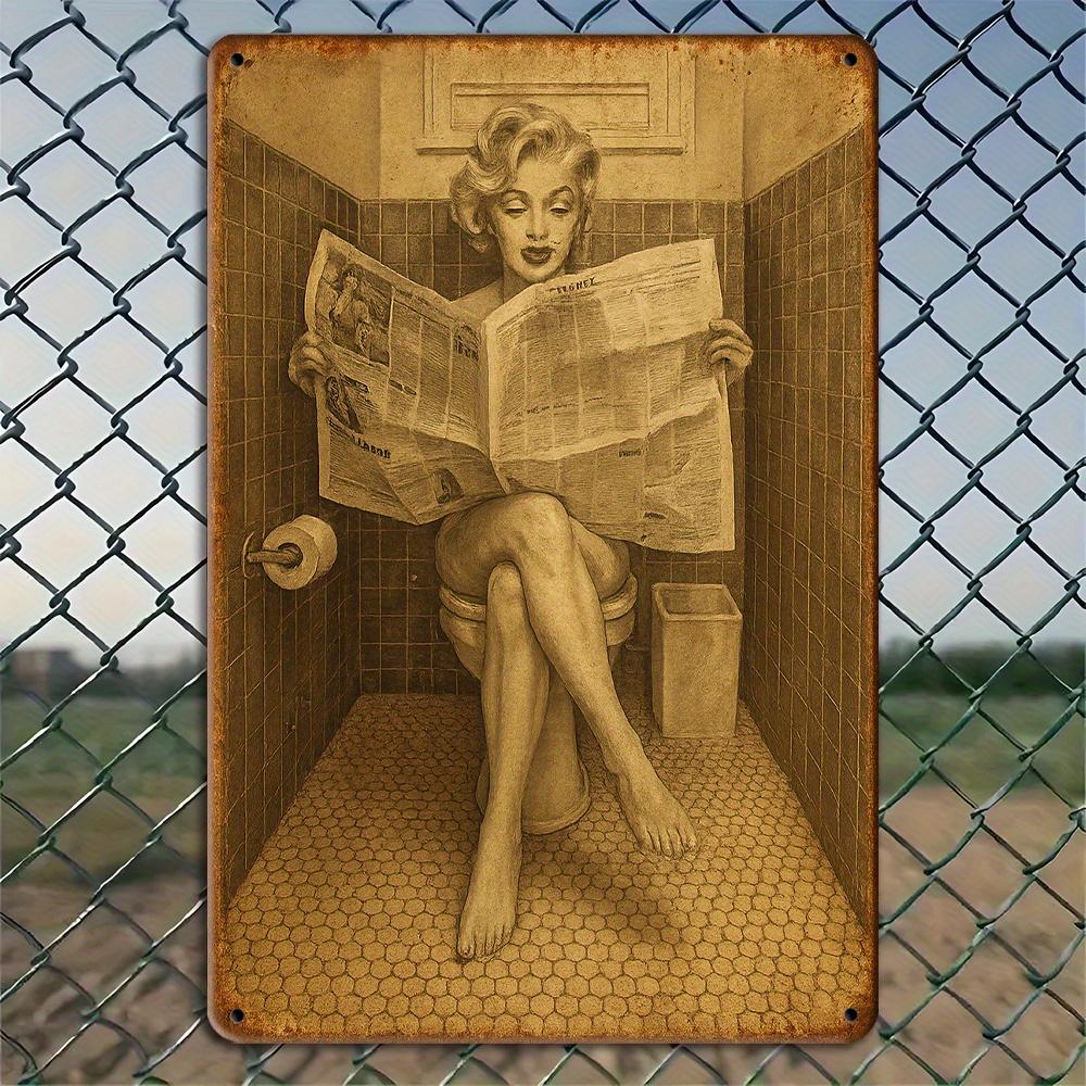 

Elegant Reading Lady Metal Sign - 20.32x30.48cm Vintage Frameless Wall Art for Unique Interior Spaces чистый