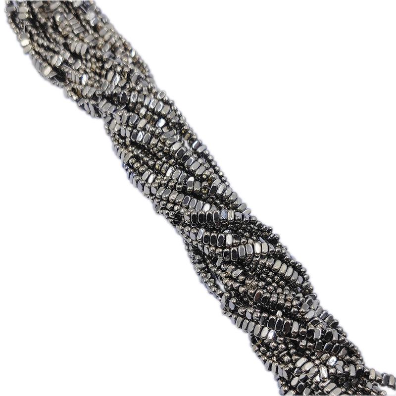 1 sett svart gallestein hematitt edelsten løse perler DIY for halskjeder armbånd smykker