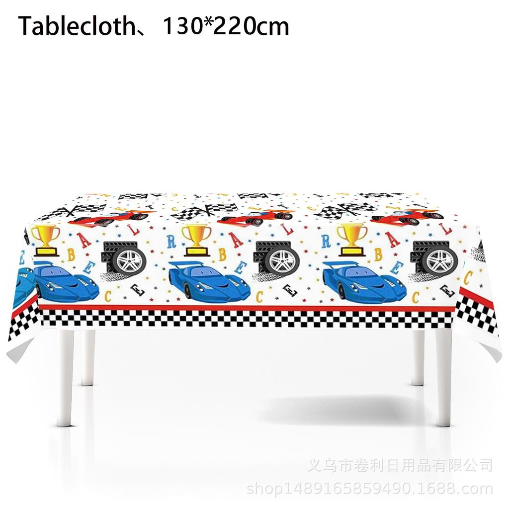 Racing Theme Party Supplies Racing Party Decoration Disposable Tableware Tissue Paper Cup Tablecloth