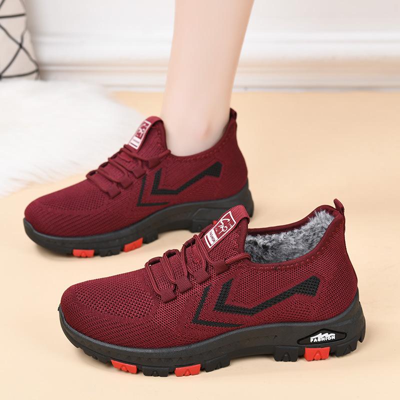 Women's Winter Snow Boots With Faux Fur Lining Non-Slip Lace-Up Workout Sneakers Warm Casual Short Ankle Boots Comfortable Walking Shoes for Women