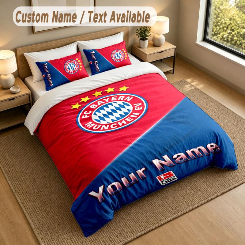Bedding Set 1 Duvet Cover 2 Pillowcases Bayern Munich Print Soft Bed Linen Bedroom Decor