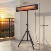 Infrared Floor-Standing Radiator, 2500 W, IP65, Remote, Timer, 87 x 81 x 180 cm, Black