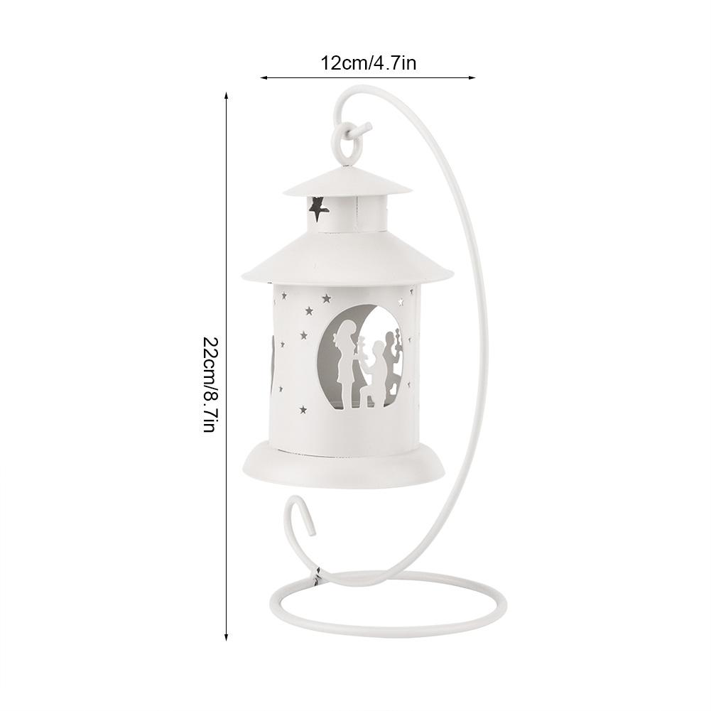 Lover Decor Hollow out Candlestick Hanging Candle Holder Household Decoration OrnamentWhite