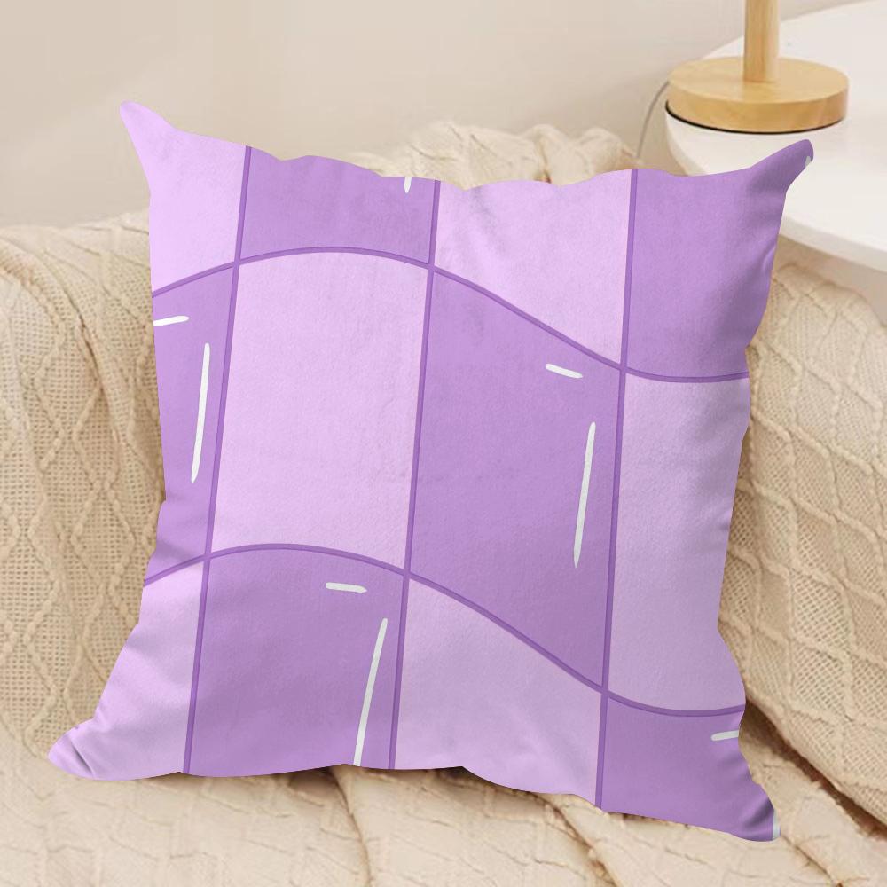 Purple Geometric Art Cushion Cover Soft Plush Fabric DoubleSided Printed Cushion Covers for All Seasons Modern Home Decor
