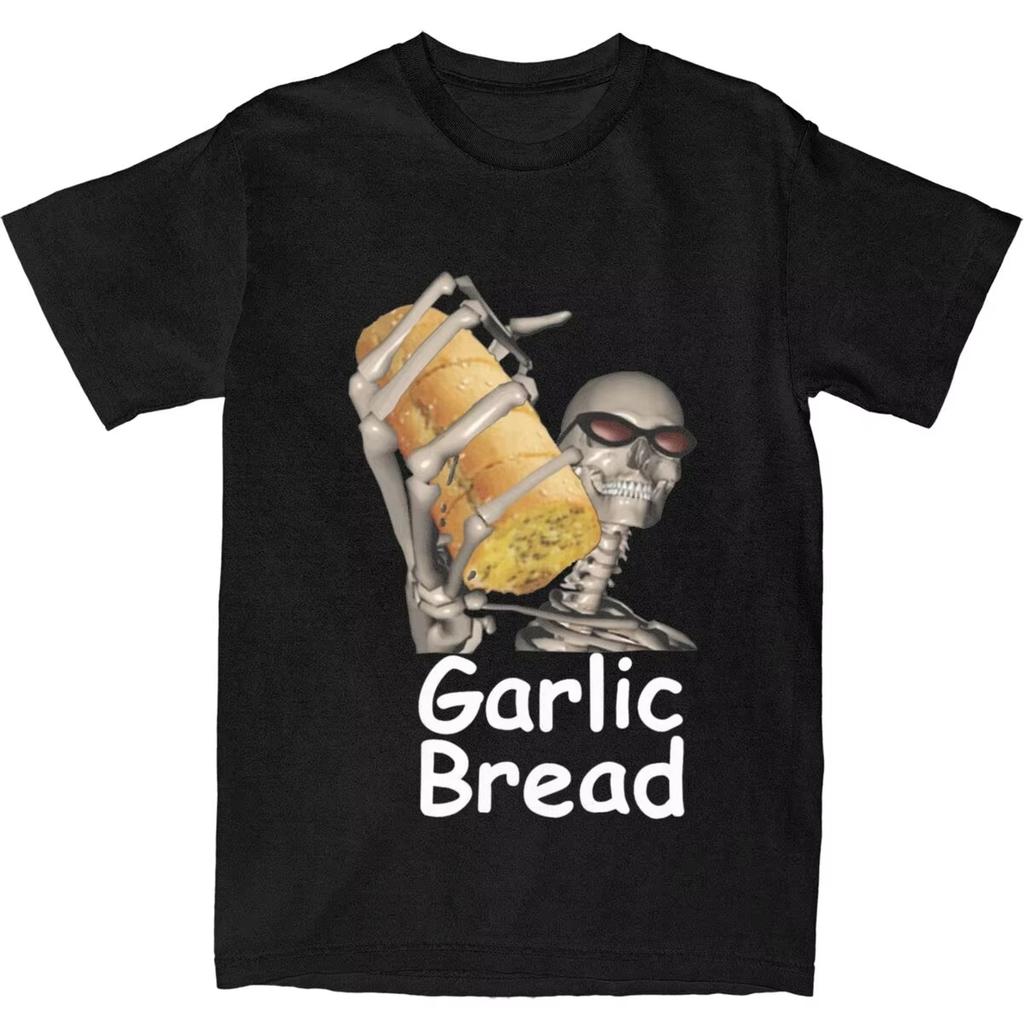 Streetwear Funny Meme I Love Garlic Bread Skeleton T-shirts Women's Unisex Bavlněné Letní Casual Harajuku Oversized Short Sleeve