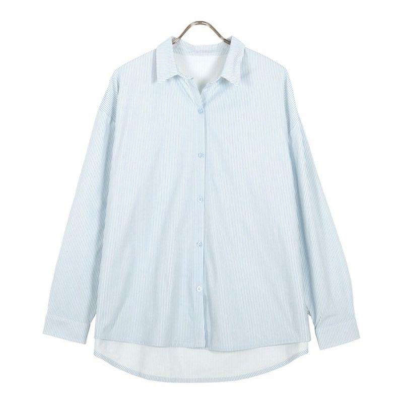 

Times Orders Exported to Japan Idle Style Loose All-Match Shirts blouses Outerwear UV-Resistant Contact Cold Feeling Moisture Absorption Quick-Drying Stripes is not refundeable One size