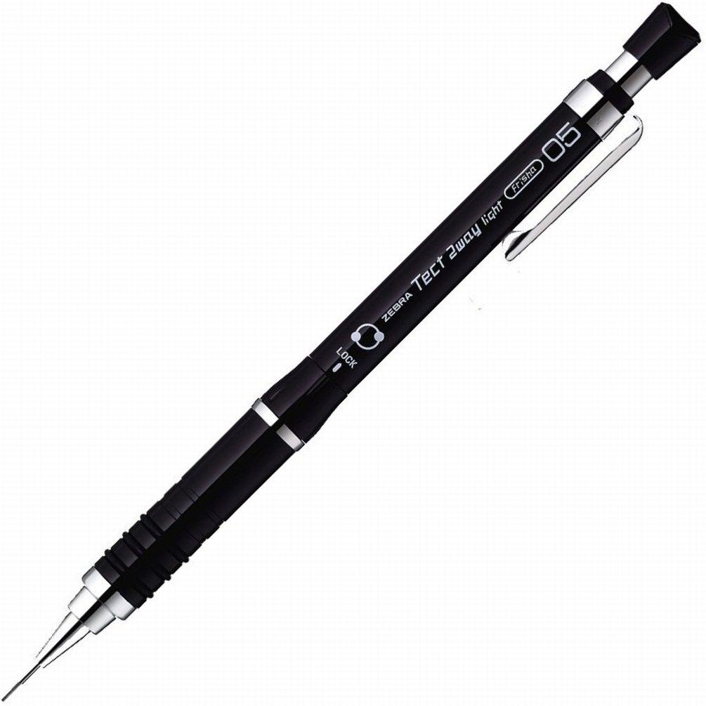 ZEBRA Mechanical Tect Two Way Pure Pencil, Light, 0.5mm, Black, MA42-PBK