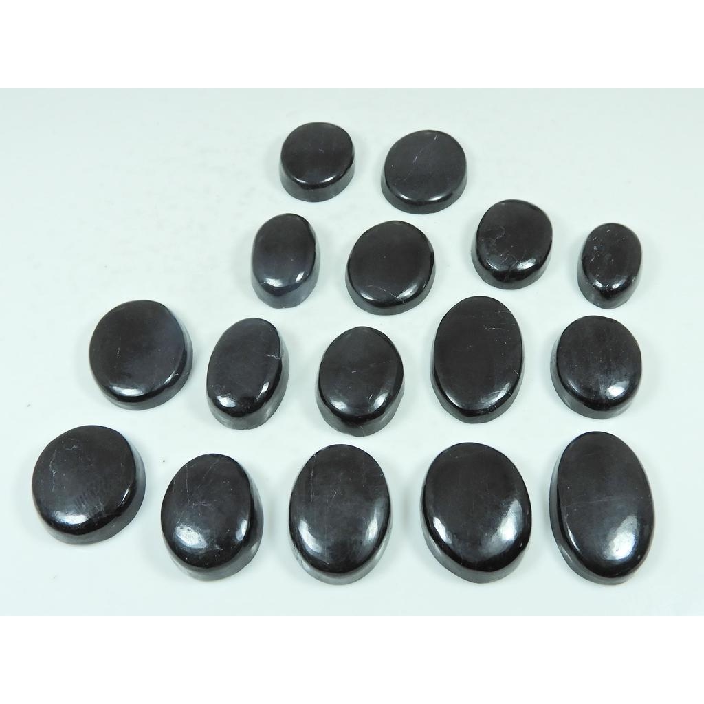305Cts.Natural Black Tourmaline Oval Shape Cabochon Loose Gemstone 16Pcs Lot C-2903