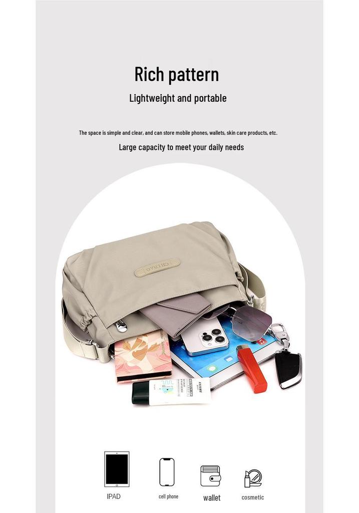 2026 Women's Lightweight Nylon Crossbody Bag - Large Capacity, Casual & Versatile for Commuting and Fashion.