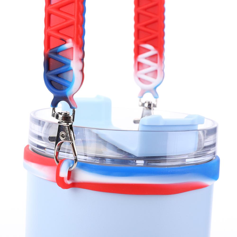 Silicone Water Bottle Strap 8-40oz Water Bottle Handle Carrier Water Bottle Holder Soft Grip Handle for Stanley Cup Accessories